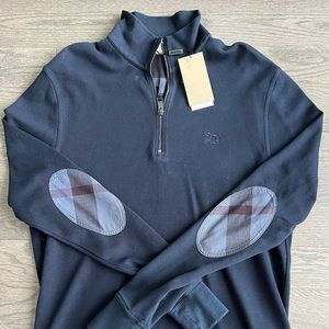 Burberry Men’s Sweatshirt with plaid arm patches Size Large